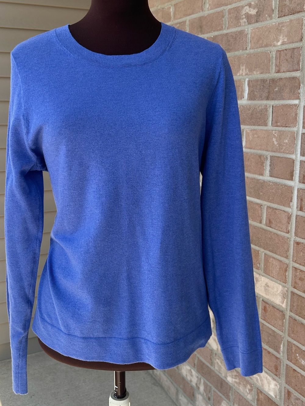 J CREW sM Wmn’s ‘Teddie’ Scoopneck Sweater in Cornflower Blue-💯easy care cotton